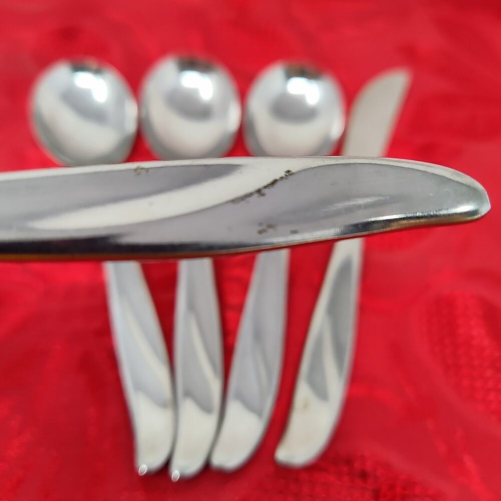 4+1 Tsp Towle SCC Supreme Cutlery Stainless Japan TWS110 Curved Tip Teaspoons